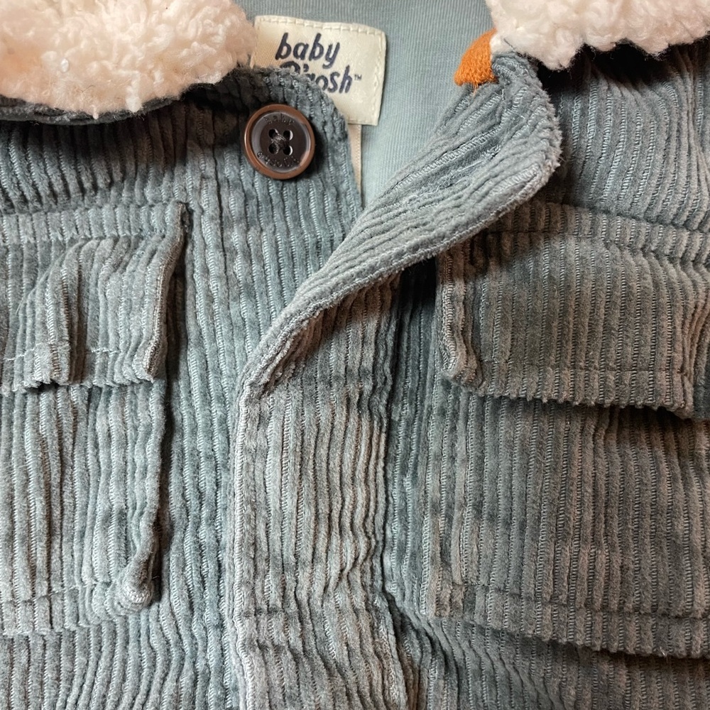 OshKosh B’Gosh baby Corduroy Jacket with White Sherpa Collar‎ 6 month - Picture 3 of 8
